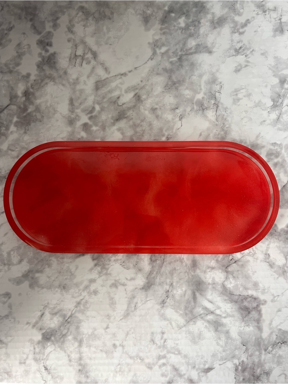 Red Oval Serving Tray